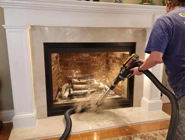 Fireplace cleaning performed by Burbank Chimney Sweep in Burbank, CA