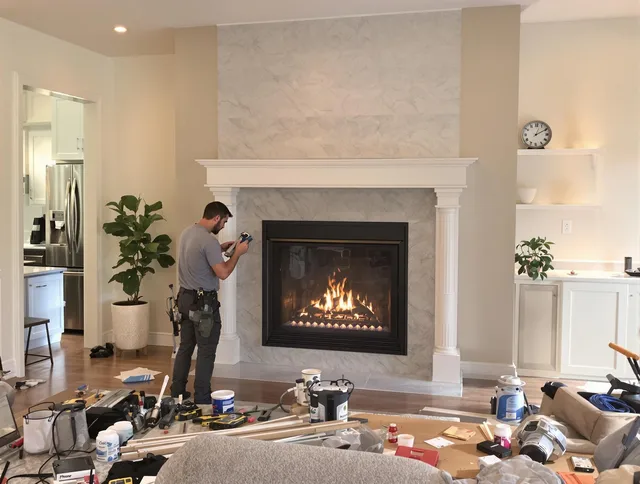 Newly installed fireplace by Burbank Chimney Sweep in Burbank, CA