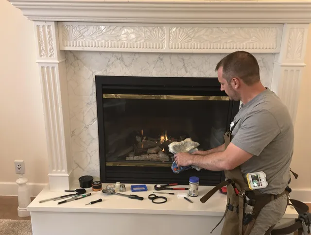 Burbank Chimney Sweep performing fireplace maintenance in Burbank, CA